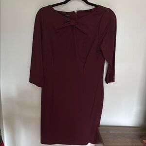 Maroon/Wine Talbots Dress with Bow Detail